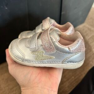 Stride rite, silver and pink glitter, size 5.5